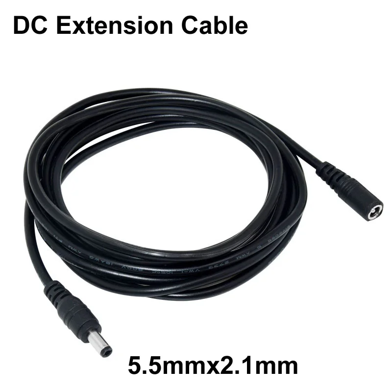 1/2/3/5/10/15/20/30M DC Power 12V 5525 Extension Cord jack Male To Fmale Cable 5.5mmx2.1mm For Wifi/AHD/IP Security Cams CCTV