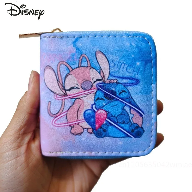 Stitch New Short Coin Purse Fashionable and High-quality PU Multifunctional Card Bag Cartoon Versatile Women's Mini Wallet