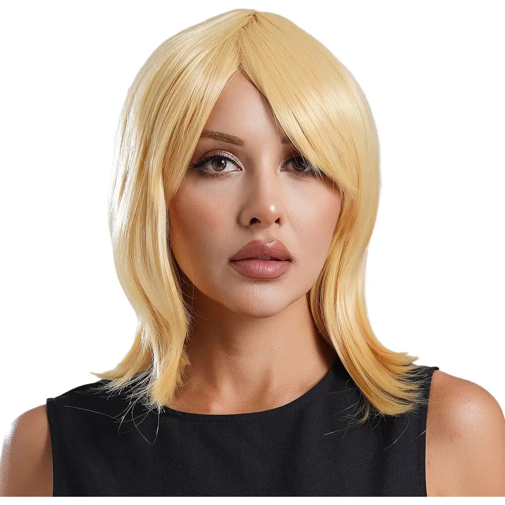 Womens Synthetic Hair Stage Blonde Wig Straight Japanese Anime Comic Con Party