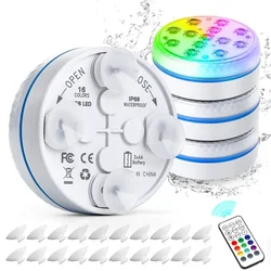 Luz subacuática con Control remoto, lámpara brillante RGB, 13LED, IP68, actualizada, para estanque/Piscina/Acuario