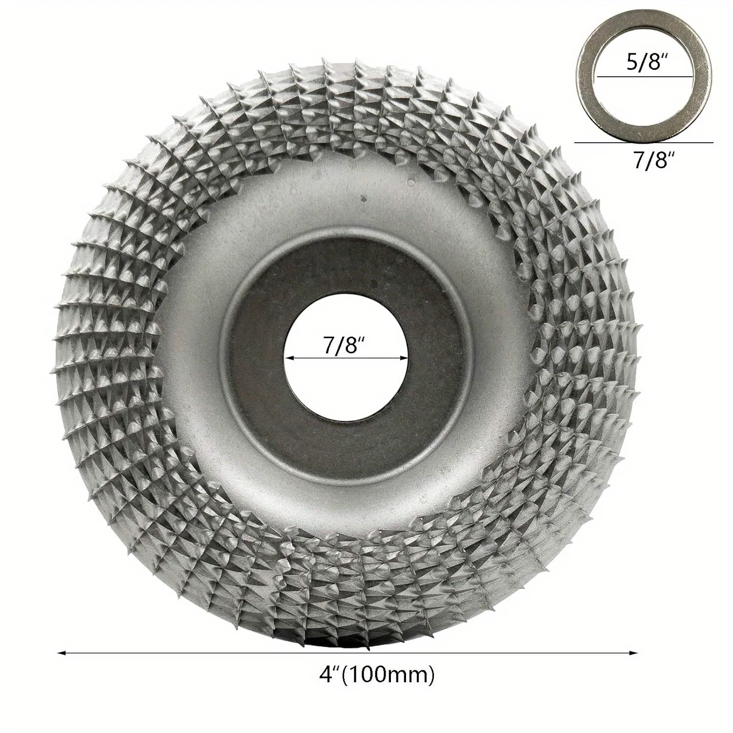 Wooden carving rotating grinding wheel with a7/8-inch aperture, made of wood hard alloy, used for grinding, carving, and shaping