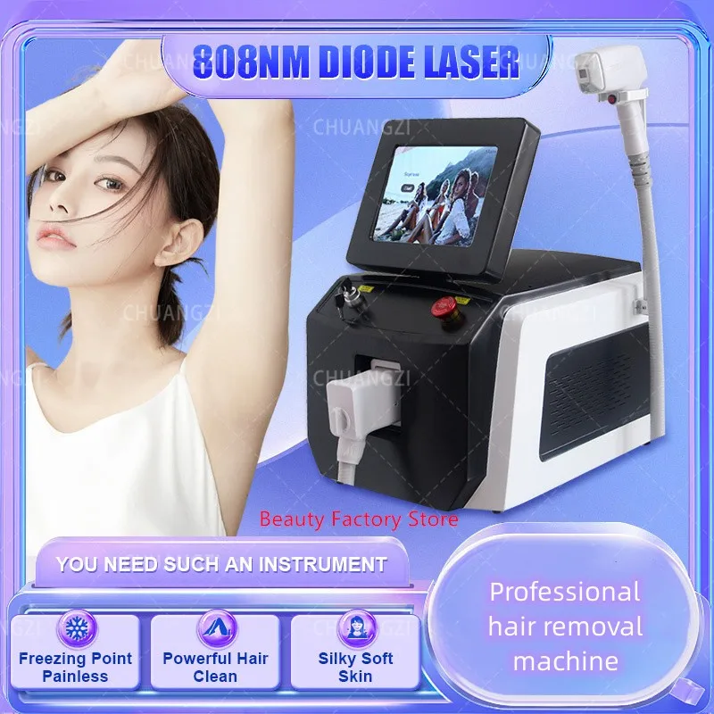 

808 Diode Hair Removal machine New Profession Whole body permanent epilation Handle Touch Screen Ice Platinum 755nm 808nm 1064nm