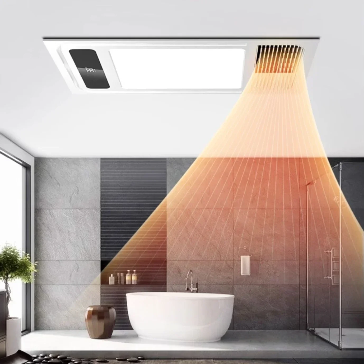 Bathroommaster wind heating integrated ceiling - Bathroom toilet. Exhaust fan lighting integrated. Bathroom heater lamp heater.