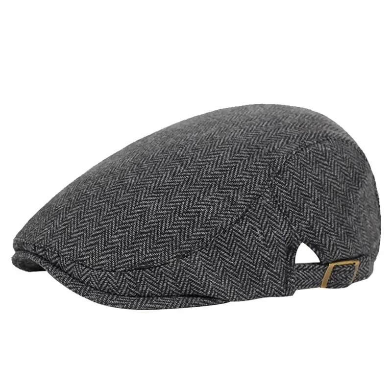 Cotton lattice Male Beret Vintage Flat Male Beret Vintage Flat Cap Boinas Berets Headwear Men's Hats