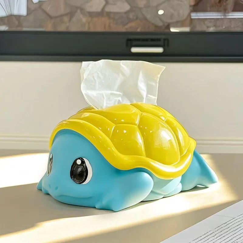 

Cartoon Anime Pokemon Squirtle Tissue Box Room Desktop Creativity Toy Doll Kawai Statue Model Decoration Gift