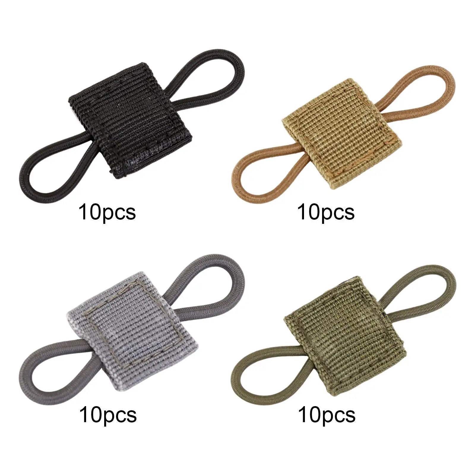 10 Count Molle Webbing Buckle Binding Retainer for PTT Antenna Stretchable