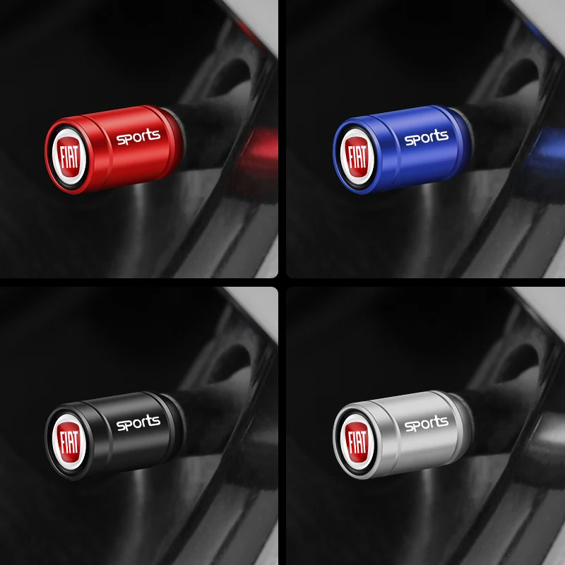 4Pcs Alloy Car Tire Valve Cover Dust Cap Wheel Accessories For FIAT Abarth Panda Tipo Pulse 600 Mobi 500 Cronos Fastback