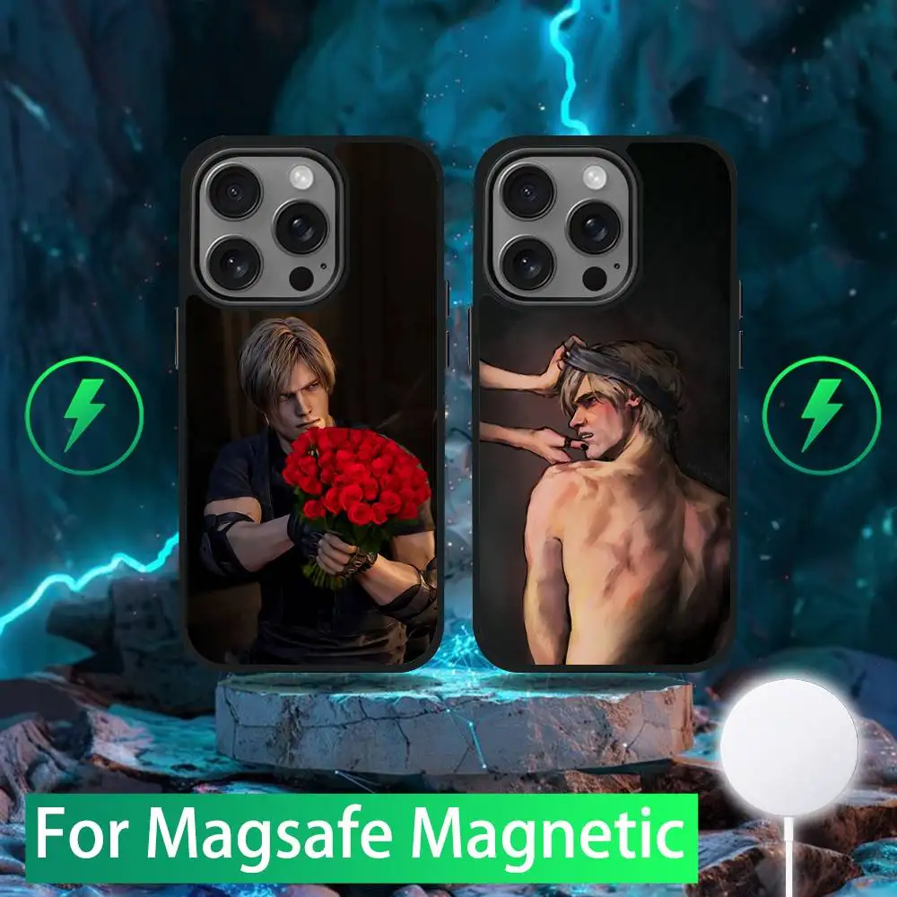 

Чехол для телефона Leon S Kennedys для iPhone 16,15,14,13,12,11, Pro, Max, Plus, Mini, SE, новая магнитная беспроводная зарядка Magsafe