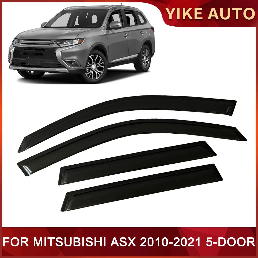 

Оконный козырек для MITSUBISHI ASX 2010-2021, 5-дверный Погодоустойчивый дверной козырек, защита от ветра, дождя, боковые оконные ветрозащитные дефлекторы