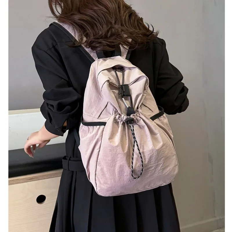 New Large Capacity Backpack Casual Women Nylon Shoulder Bag Lightweight Student School Bag Designer Leisure Outdoor Knapsack