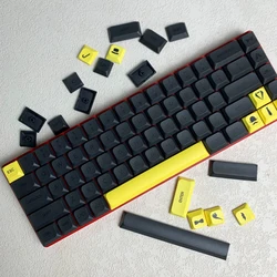 Ultra-slim PBT Dye-Sub JWA Low Profile Gentleman Theme Script MX Black Slope Mechanical Keyboard Keycap