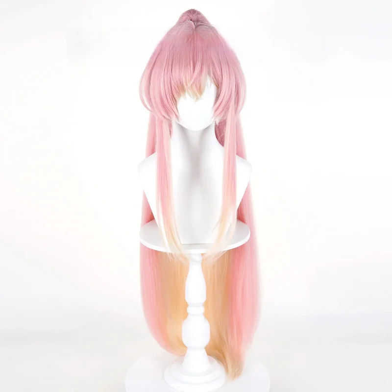 【Colorful】Mingchao Emmis cosWig Scalp Top Thickened Ponytail with Mixed Fluffy Hair