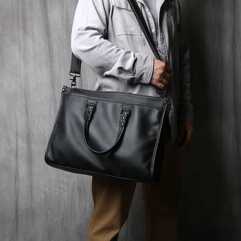 NZPJ Echtem Leder Männer Aktentasche Natürliche Rindsleder Casual Handtasche Weiche Leder Business Schulter Tasche Für 16 Zoll Laptop – Detail 21