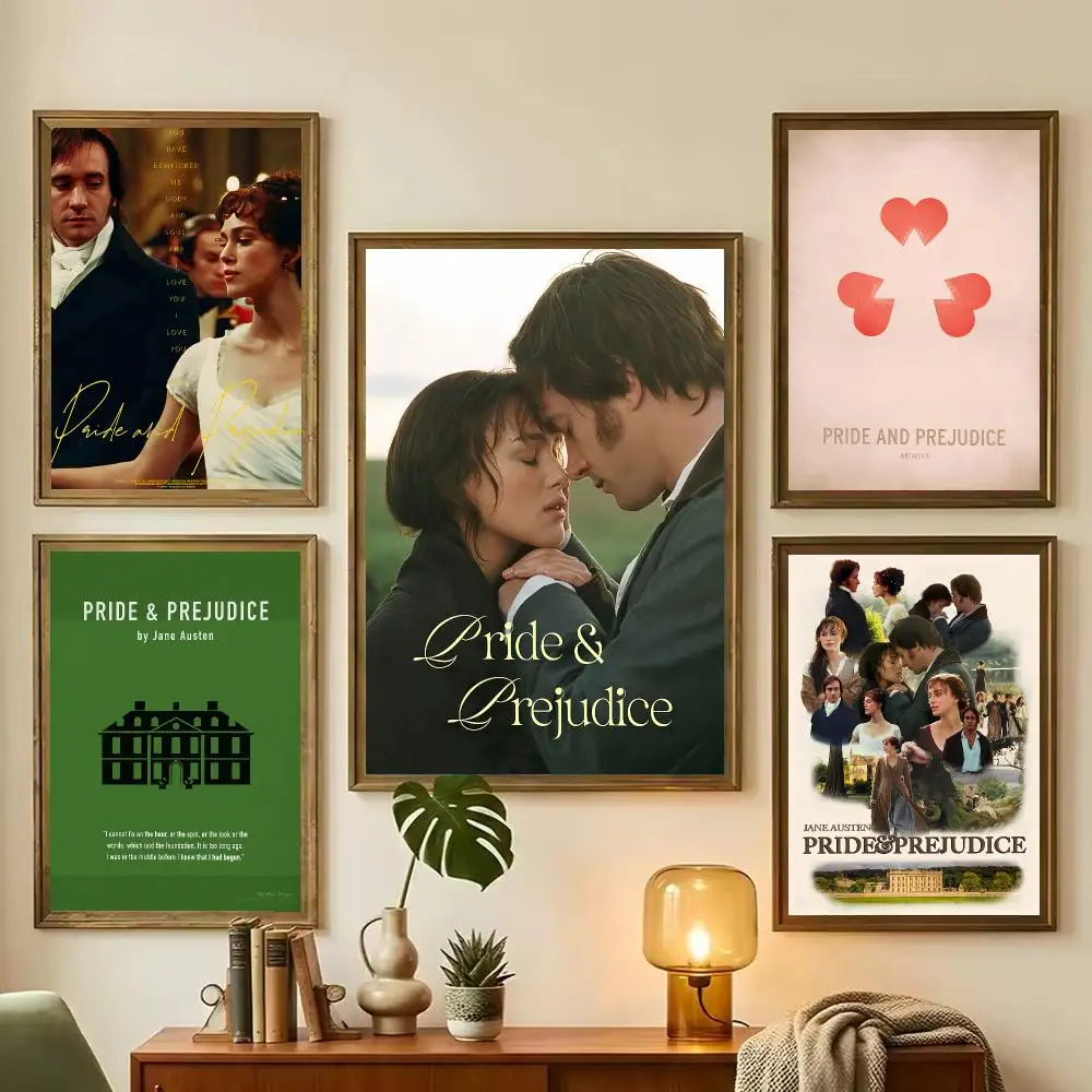 Pride And Prejudice Retro TV Movie Painting Calligraphy Stylish Canvas Poster Wall Art for Living Room Bedroom Office Home Decor
