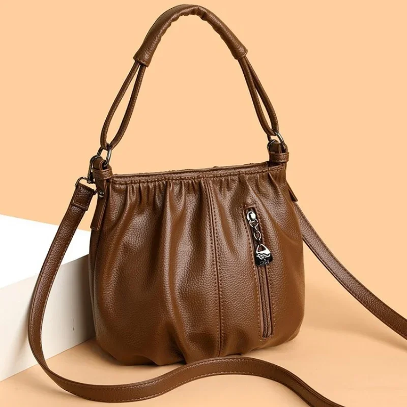 

Fashionable Leather Women's Shoulder Bag High-End Luxury Brand Classy Edge Trendy Vintage Commuter Bag​