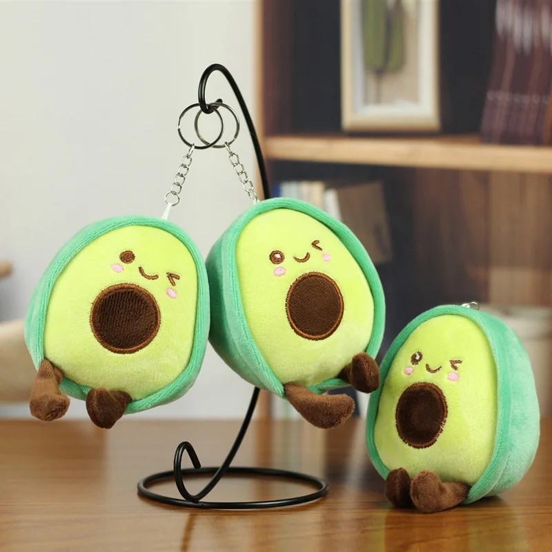 Cute Comfortable Mini Avocado Plush Toy Soft Pillow Plush Doll Kawaii Cartoon Backpack Pendant Fruit Figurine Girls Toys Gift