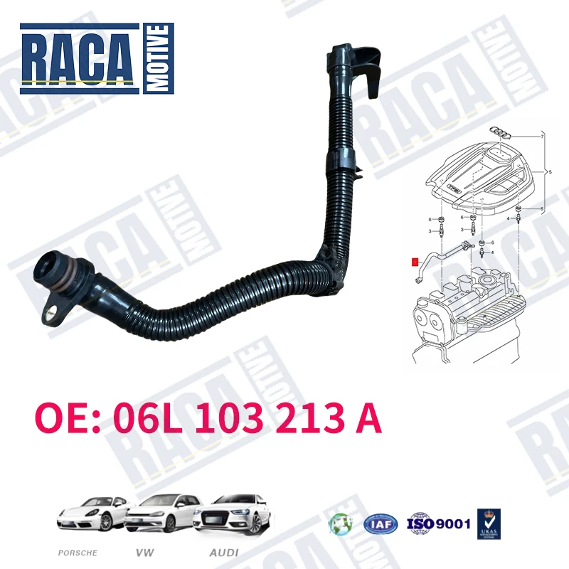 

For Audi A4 B8 8KH A5 8T3 8F7 8TA Q5 8RB Engine Crankcase Ventilation Hose 06L103213A 06L103213T