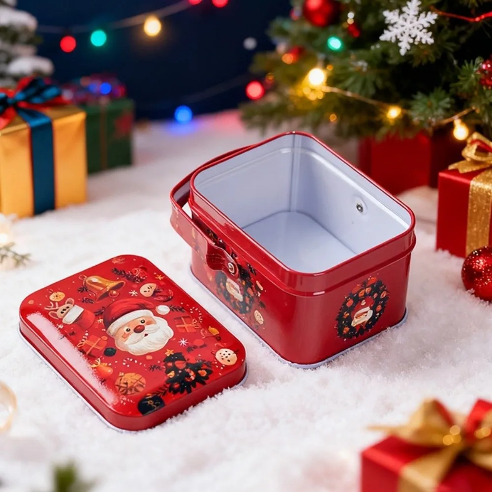 

Exquisite Cartoon Christmas Gift Box Party Supplies Tinplate Christmas Candy Box Christmas Decoration Portable Xmas Ornaments