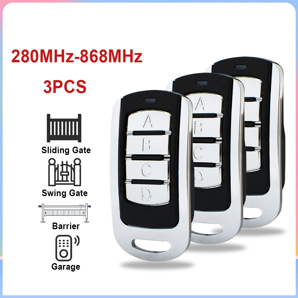 3Pcs Universal Garage Door Remote Control Duplicator 280MHz-868MHz Multi-Frequency Code Grabber Clone Gate Opener 433.92MHz