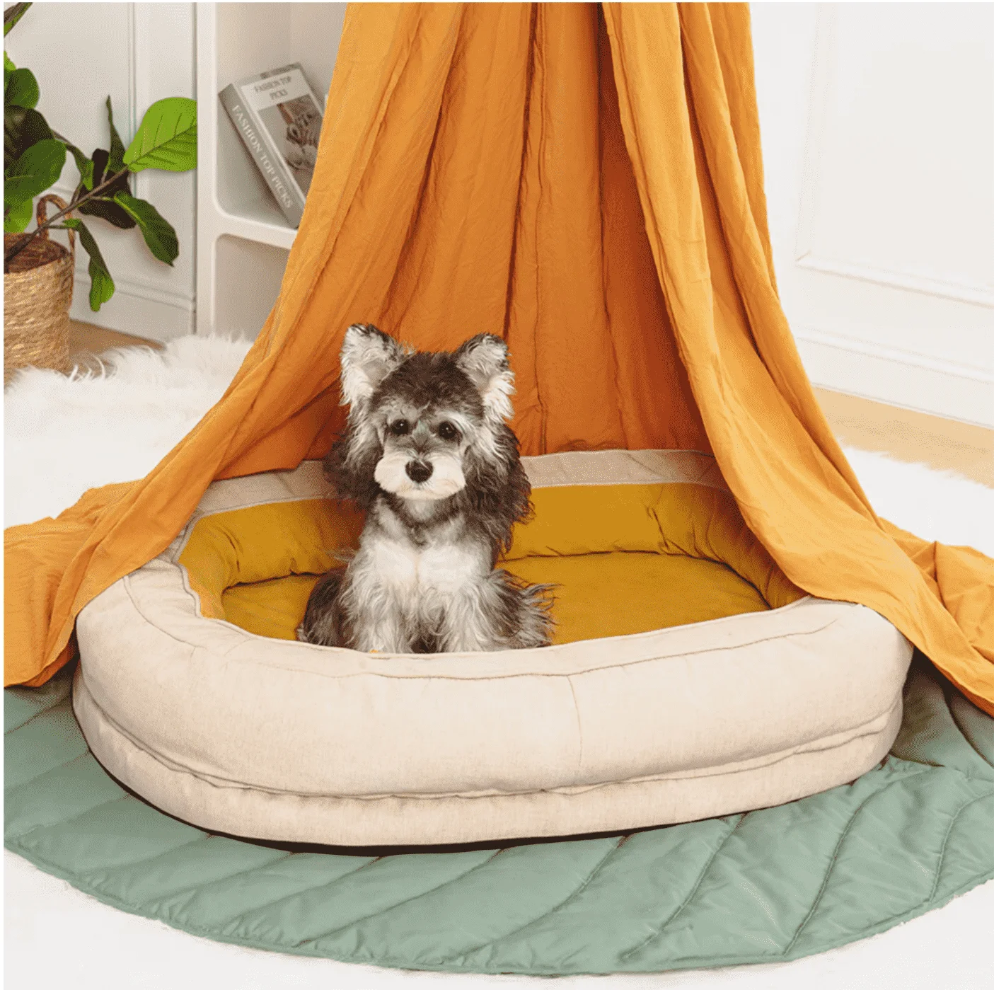 Faux Fur Pet Bed Comfortable Waterproof Plush Donut Round Dog Bed Soft Washable Cat Bed Removable Pet Cushion