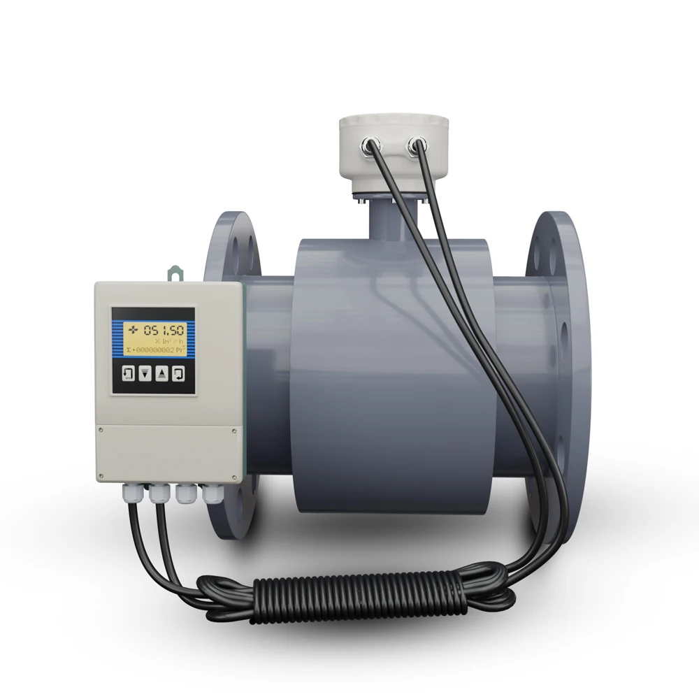 IP68 Remote Operated Waste Slag Flowmeters Mineral Sludge Mud Magnetic Flow Meter with Customizable Cable