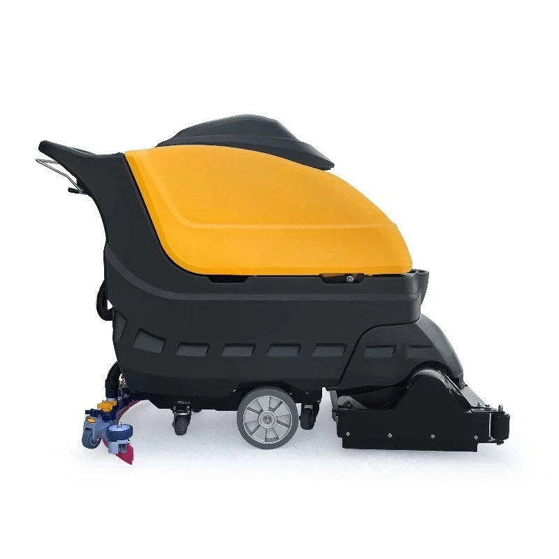Hot Selling Elektrische Walk-Achter Vloer Scrubber Veegmachine Machine Aluminium Schraper Hark Ontwerp Hand-push Reinigingsmachine