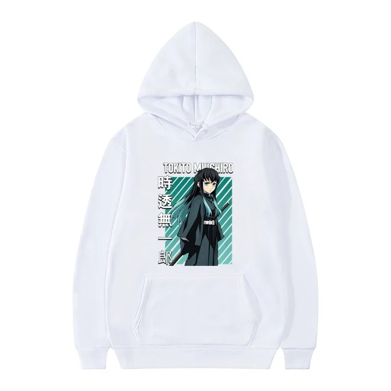 Japan Anime Hoodie Men and Women Harajuku Muichiro Tokito Graphic Printing Sweatshirt Plus Size Female Pullover