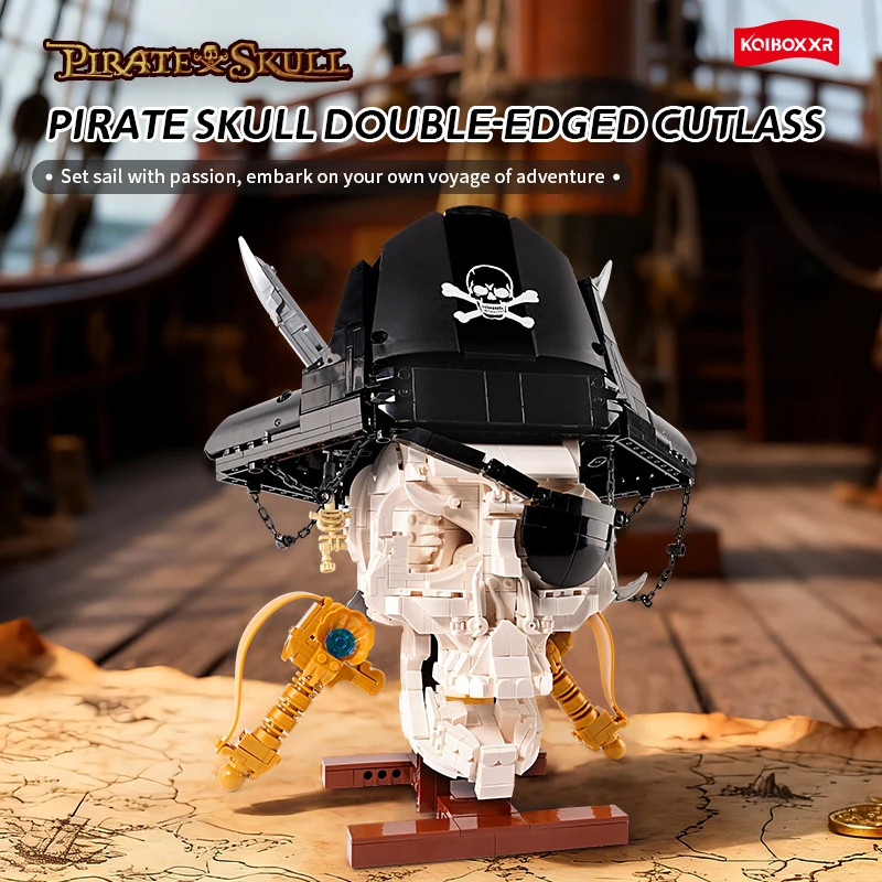 

Nautical Adventure Series Pirate Skull Double Swords Collection Decoration DIY Building Blocks Toy Model