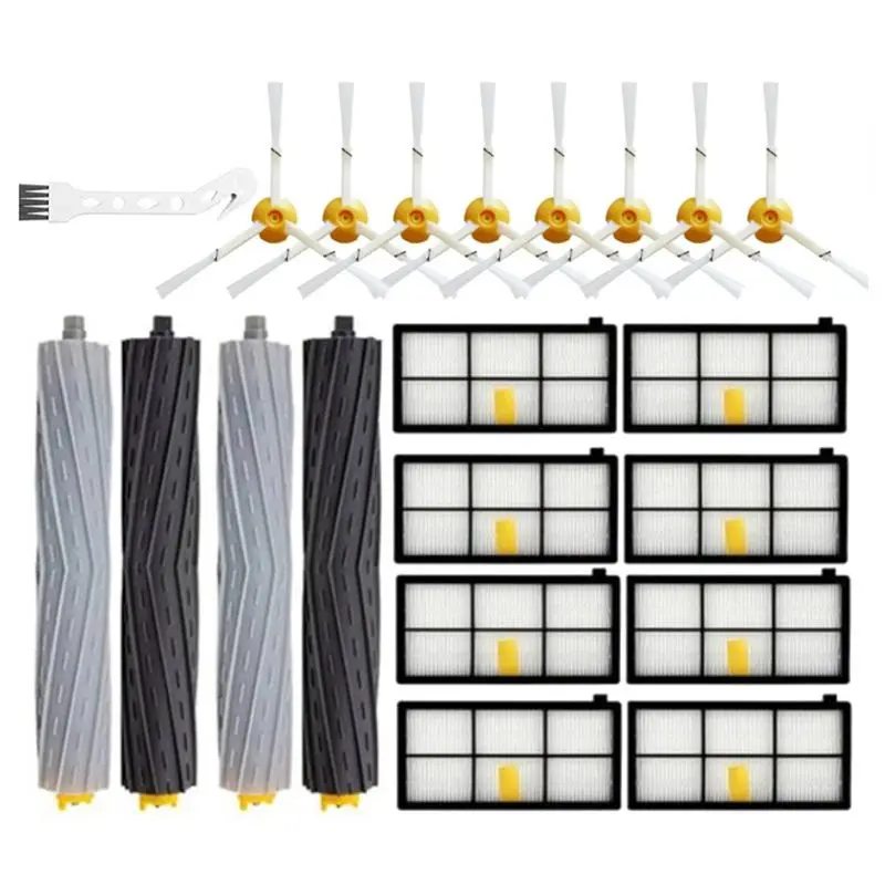 

~ Прочный 1 комплект запасных частей для Irobot Roomba, комплект деталей серии 870/871/880/980/990, основная боковая щетка, фильтр Hepa, мешок для пыли