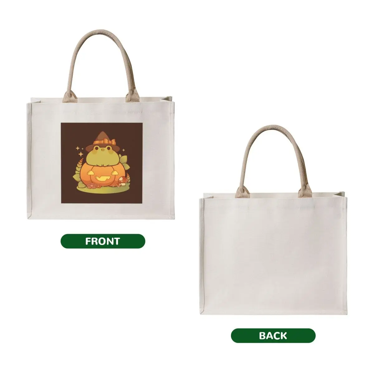 Halloween witch frog Tote Bag Eco bag canvas shopping bag Cloth