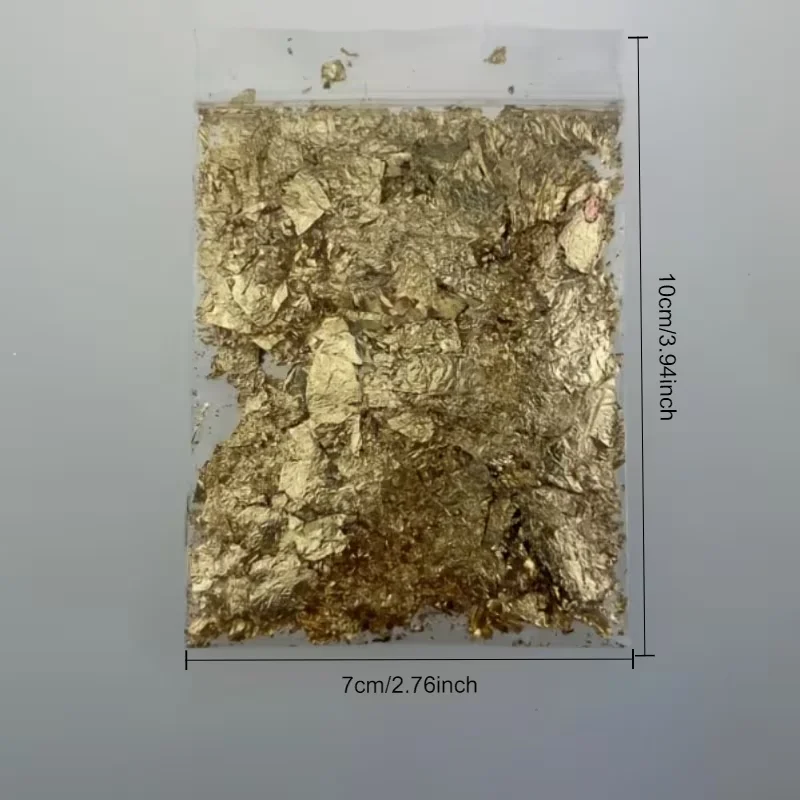2 PCS 3 g Imitation Gold Leaf Metal Foil Fragments for Handicrafts Nail Art