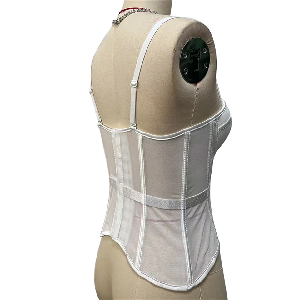 Becirzet Elegantes Formgebendes Sexy Spitzenkorsett Damen-Bustier Taillentrainer Schlankes Crop-Top Körperformer Mehrfarbiger Fischgräten-BH – Detail 22