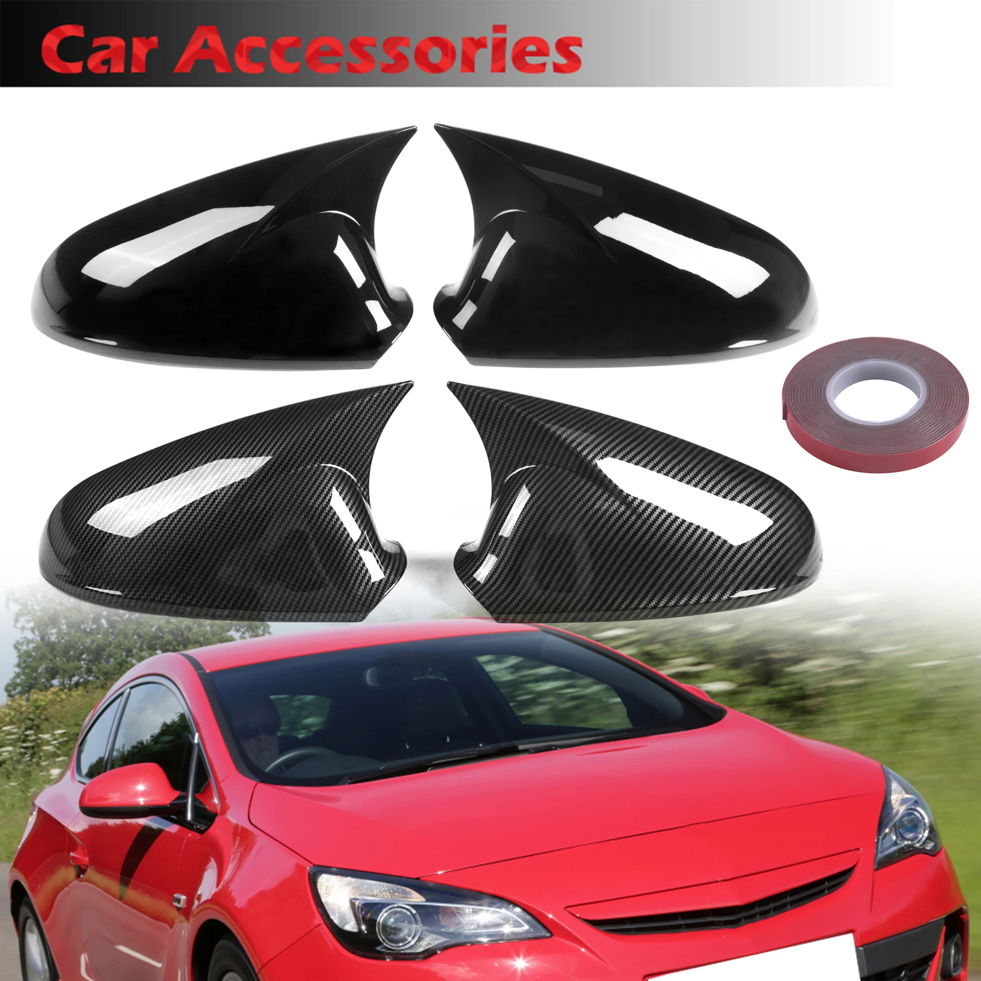 

Rhyming Wing Mirror Cover Rearview Mirror Caps Casing OX Horn Style Fit For Opel Vauxhall 2010 20211 2012 2013 Car Accessories