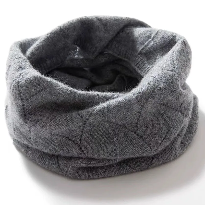 

Winter New 2024 Thickened 100 Pure Australian Wool Knitted Scarf Unisex Warm Neck Protection Scarf Hooded Scarf Korean Style