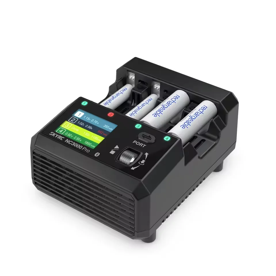 SKYRCNC 充電器 NC3000 PRO NiMH NiCd バッテリー PD/QC AA/AAA カラーLEDスクリーン APP制御 4スロット充電器 放電機能付き