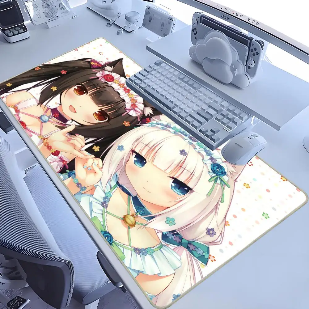 

400x900mm Home HD Computer Table Pad Rubber MousePad Anime Nekopara Carpet Game Office Laptop Soft Table Pad Desktop Protect Mat