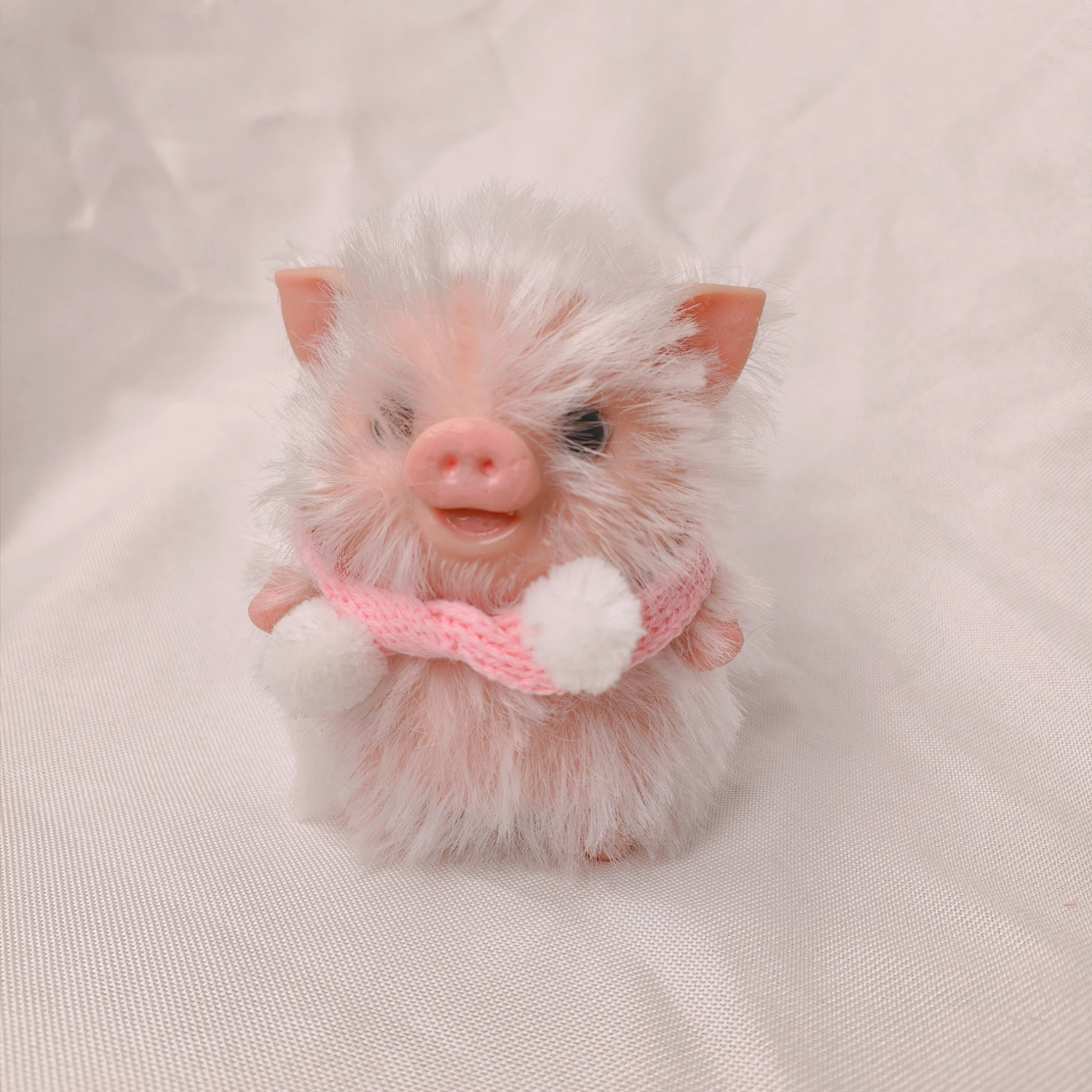 5 Inch Silicone Piglet Soft Cute Mini Realistic Animals with Accessories Lifelike Reborn Newborn Pig Doll Decompression Toy Gift