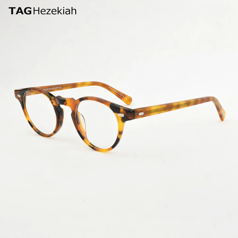 

Top Quality Acetate Frame Eyewear Frame Vintage Circular frame Brand Design Eyeglasses Oculos De Grau 5186 prescription glasses