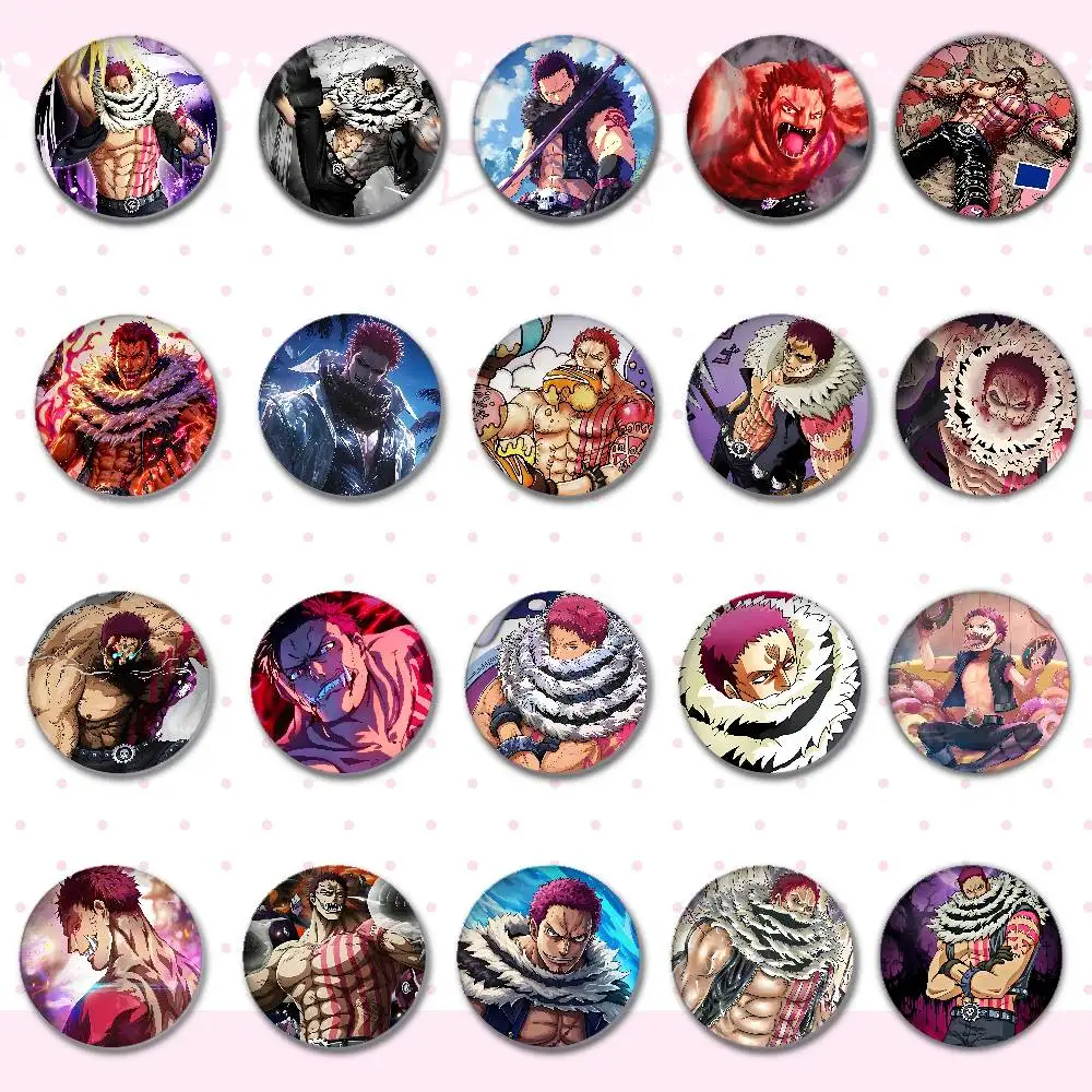 Badges One Piece Charlotte Katakuri, broches rondes, badges mignons de dessin animé, badges d'idole pour cosplay, épingles DIY pour sacs à dos, vêtements et bijoux