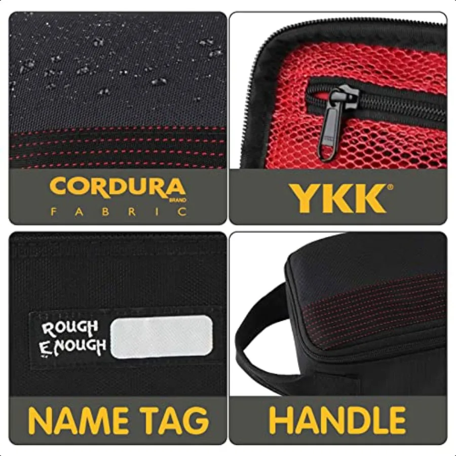 Rough Enough Small Tool Bag Pouch Portable Tool Box EDC Organizer with Handle 12 Inch Cordura Padded Water Resistant Base Black