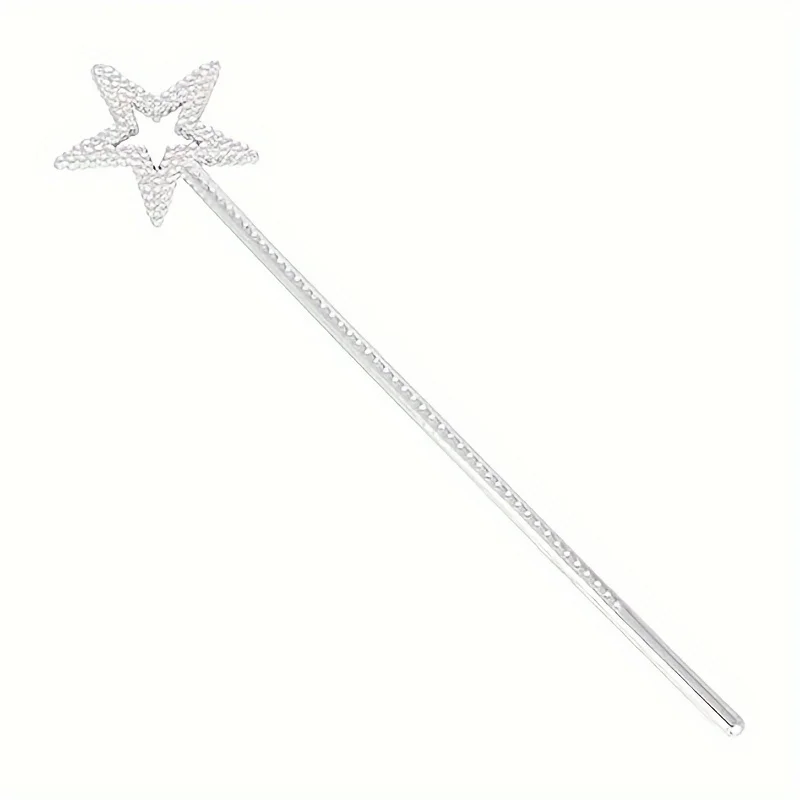 1 peça varinha de fada de princesa, varinha mágica prateada de estrela, varinha Glinda, varinha de anjo brilhante para meninas e adultos, fantasia, festa de aniversário