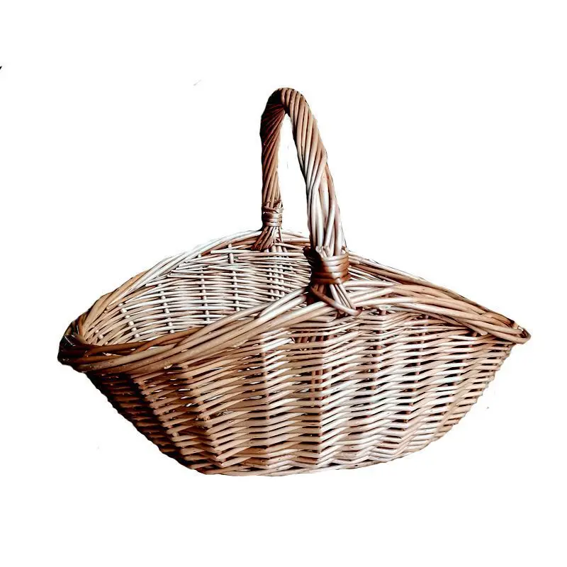 High Quality Wicker Small Bamboo Rattan Storage Knitted Children Picking Picnic Basket Fans