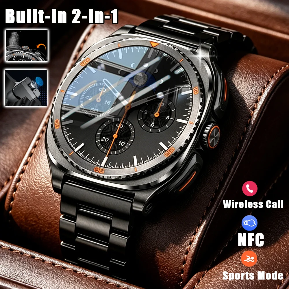 

2026 2-in-1 Smart Watch With Earbuds NFC TWS Bluetooth Earphone Heart Rate Blood Pressure Monitor Sport Fitness Watch HD screen