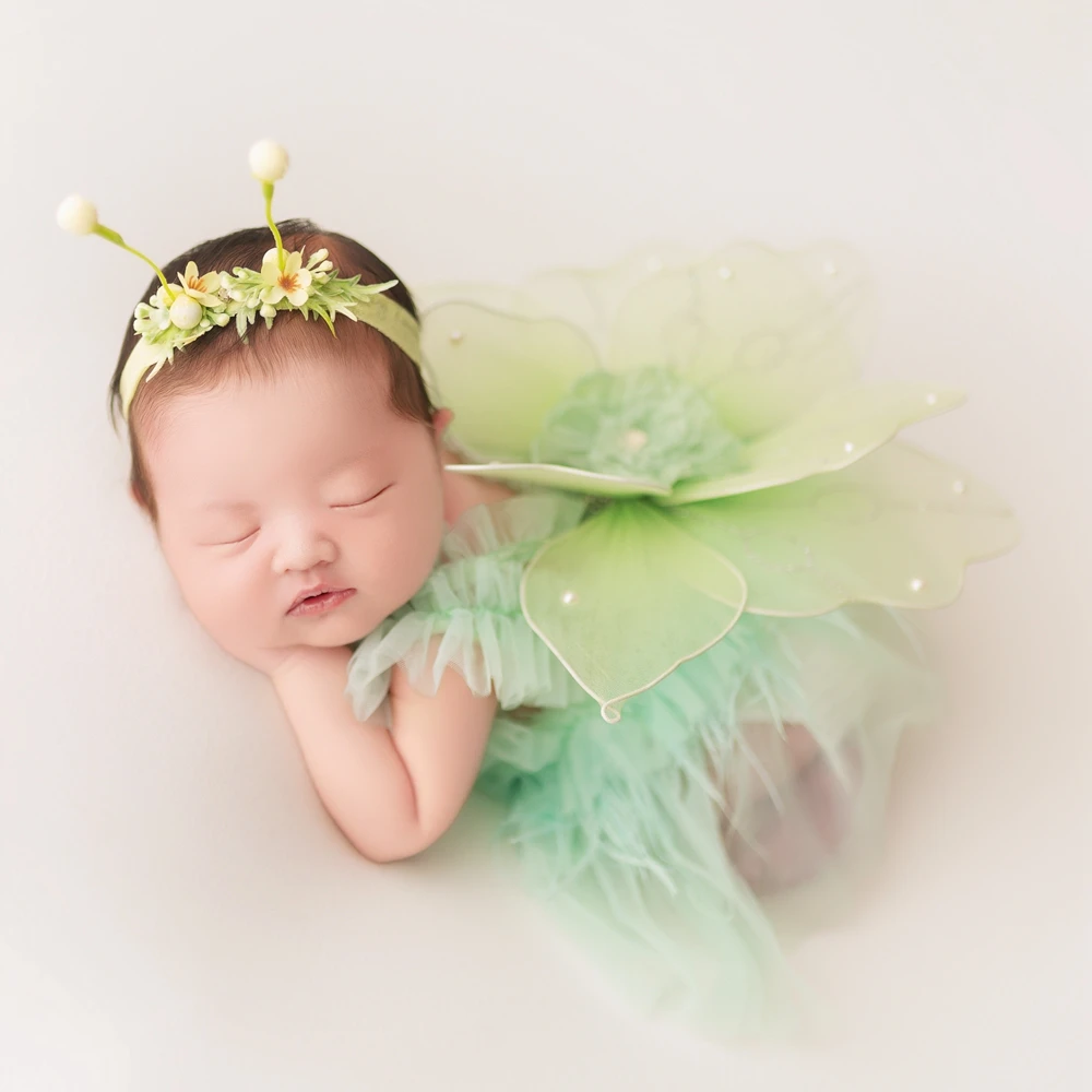 

Flower Newborn Butterfly Wings Baby Photography Props Shining Pearl Baby Fairy Wings Newborn Photo Butterfly Accessories