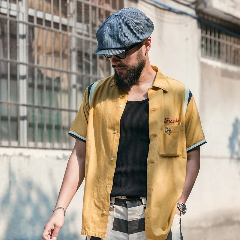 Non Stock Hickory Stripes Newsboy Cap Vintage Fashion All Season Men Berets Blue