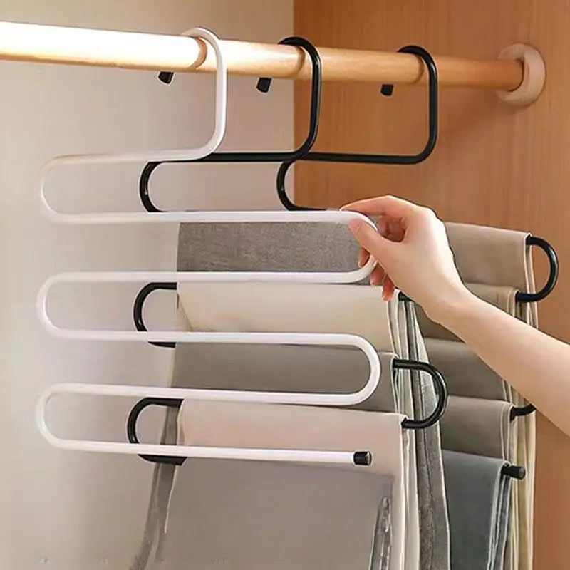 New 5 Layers Nonslip Clothes Hangers Rack Multifunctional Pant Storage Organizer With Multi Hanging Options