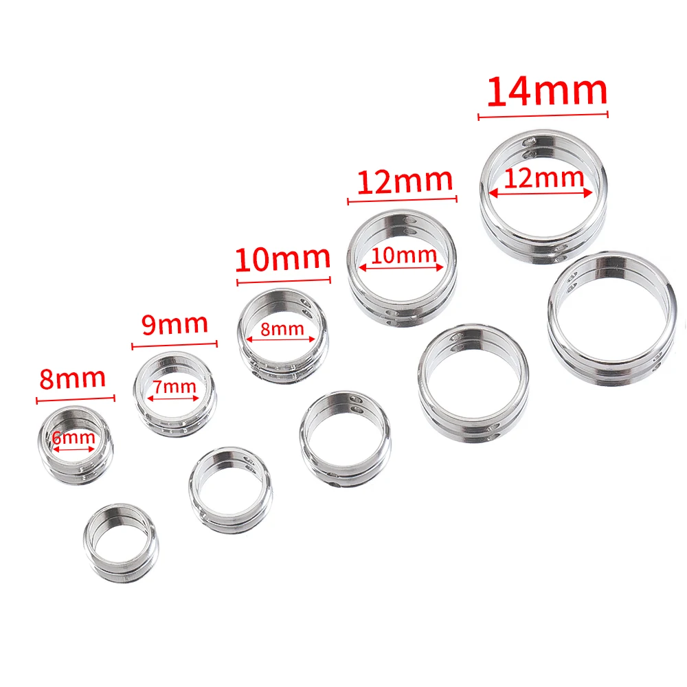 5pcs Two Hole Stainless Steel Round Frame Spacer Beads DIY Necklace Bracelet Earrings Circle Connector Pendant Jewelry Accessory