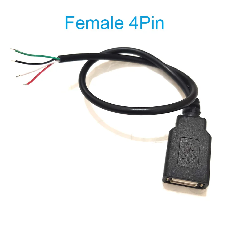 5V USB 0.3M 1M 2M 2 핀 4 핀 2 와이어 DIY usb 수 암 잭 커넥터 케이블, 전원 충전 연장 케이블 코드 커넥터 어댑터