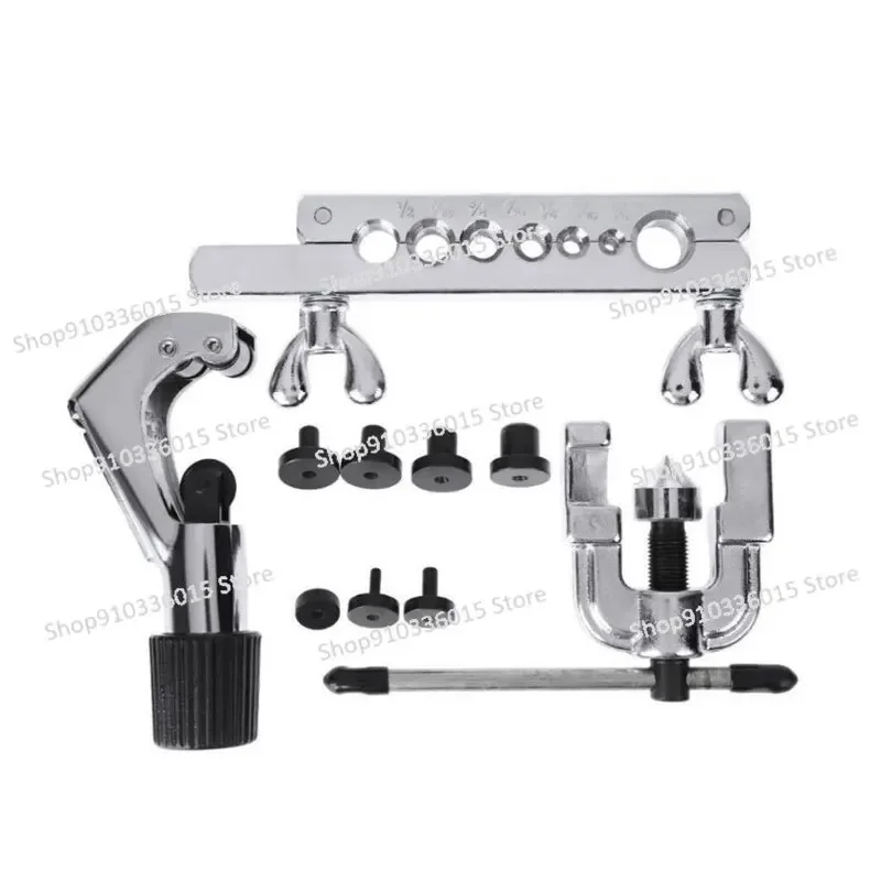 11PCS Manual Pipe Bender Pipe Flaring Kit Brake Fuel Tube Repair Flare Kit 1/4In 5/16In 3/8In Tube Bending with Tubes Cutter