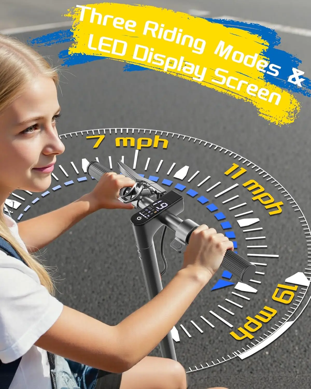 Sigravy Electric Scooter for Kids,Teens,Teenager, Students, Foldable Commuter E Scooter for Teens, 350W Motor, 19 MPH, Up to 26 Miles Range, 8.5" Solid Tires, Cruise Control, 19MPH Max Speed, LED Display,APP Control view 4
